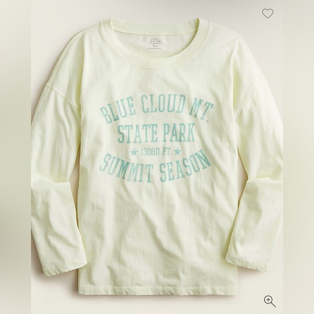 J Crew Long-sleeve broken-in jersey "Summit season" T-shirt